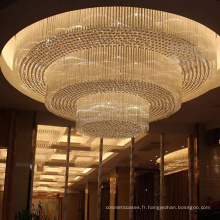 Grand plafonnier personnalisé en or de restaurant d&#39;hôtel de luxe